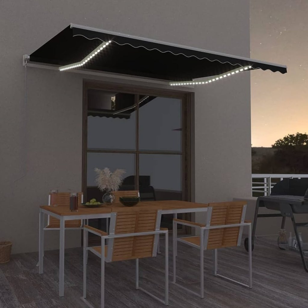 Picture of: CANLAY Articulated Arm Awning Retractable with LED, Privacy Screen