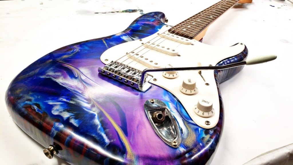Picture of: Custom Resin Painting an Electric Guitar