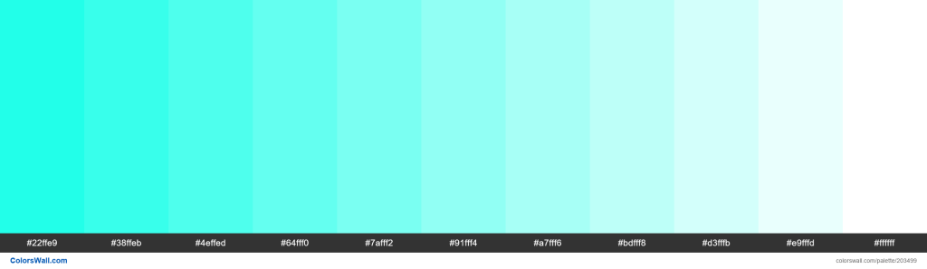 Picture of: Electric Teal colors palette – ColorsWall