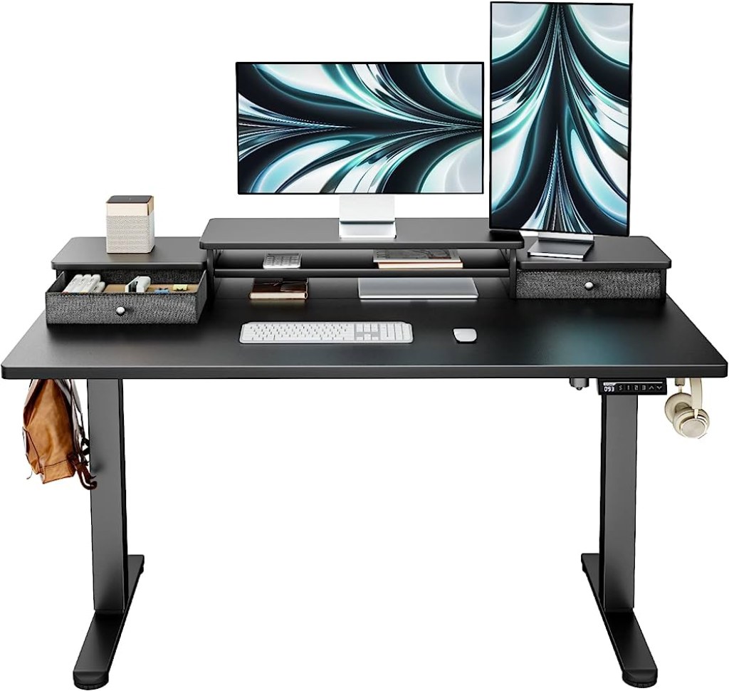 Picture of: Ergear Electric Standing Desk with Double Drawers,  x  cm