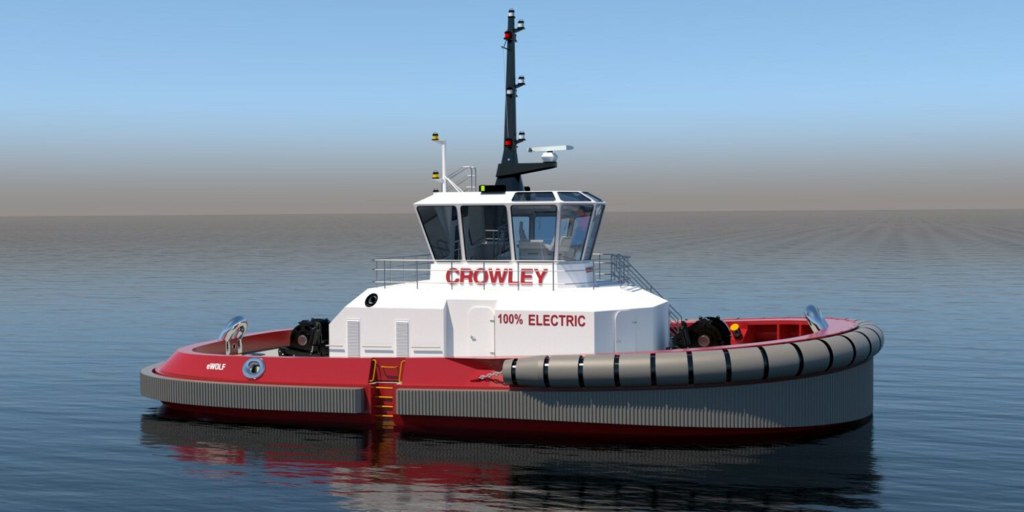 Picture of: First fully electric tugboat in US to set sail with more than