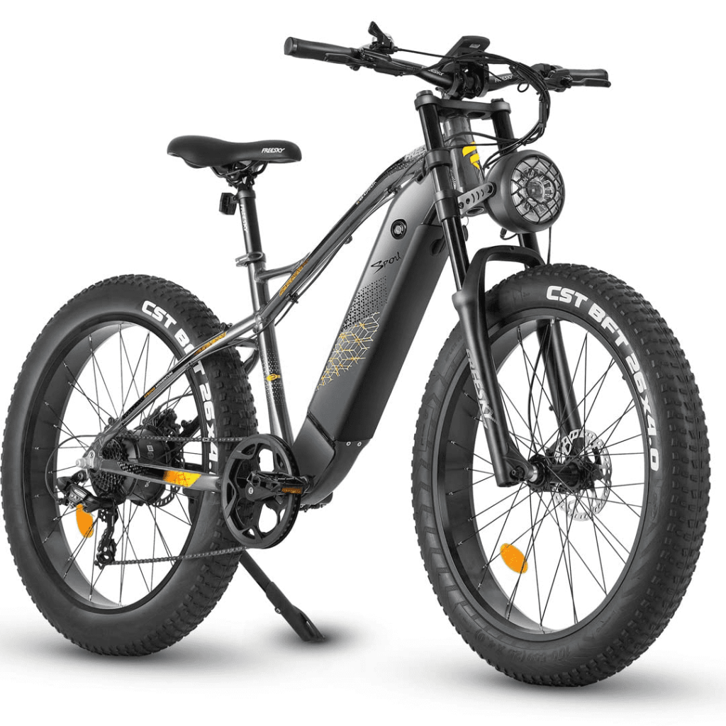 Picture of: FREESKY Electric Bike W  MPH Bafang Motor, ” Fat Tire V Ah  Samsung Cells Battery -Miles Ebike