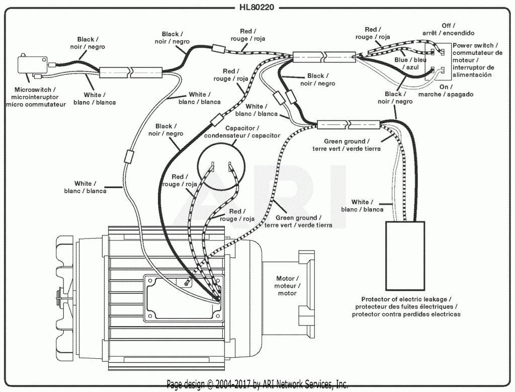 Picture of: Homelite HL Electric Pressure Washer Parts Diagram for Wiring