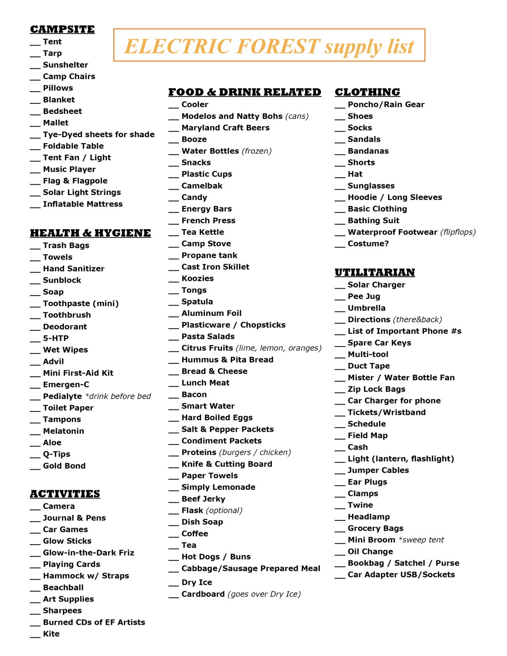 Picture of: My EF supply list [hopefully useful for some of you too] : r