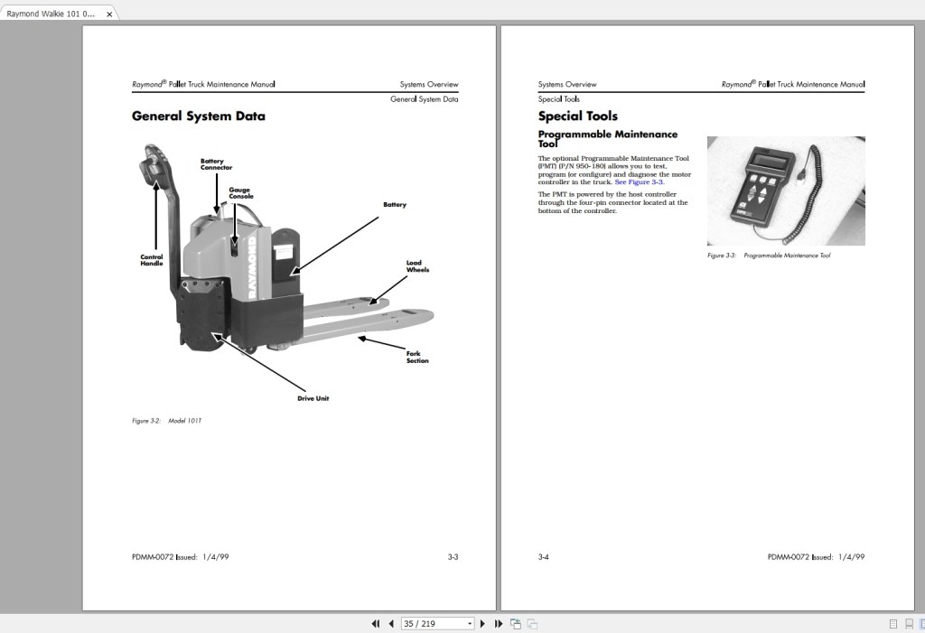Picture of: Raymond Pallet Truck  Maintenance Parts Manual, Electrical