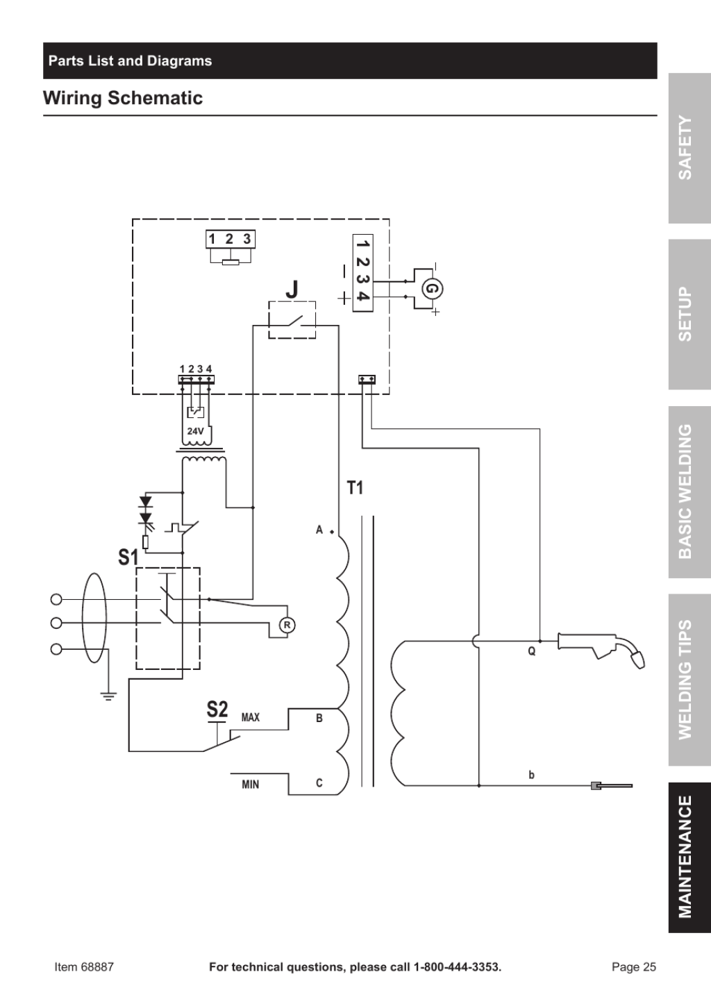 Picture of: S s, Wiring schematic  Chicago Electric  AMP FLUX WIRE WELDER
