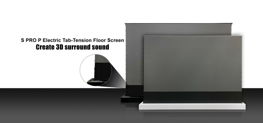 electric tension floor screen - Vividstorm S Pro " Electric Tab-Tensioned Floor Screen