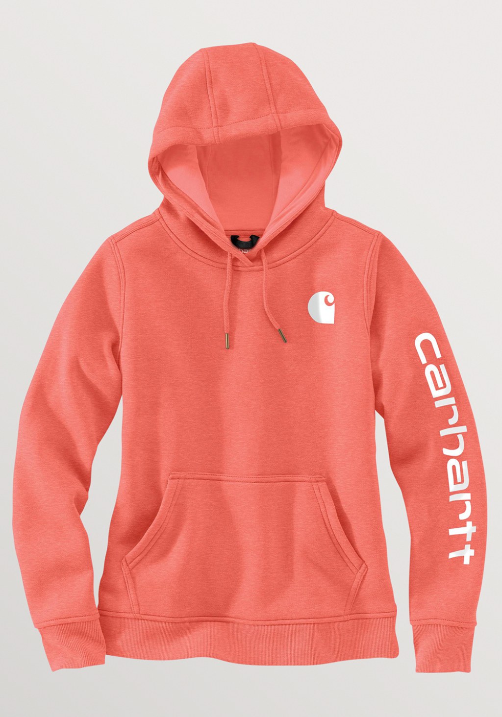 Picture of: Womens Carhartt Midweight Logo Graphic Hoodie Electric Coral