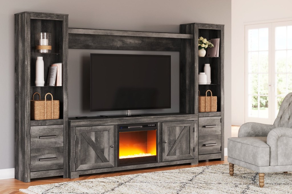 Picture of: Wynnlow -Piece Entertainment Center with Electric Fireplace